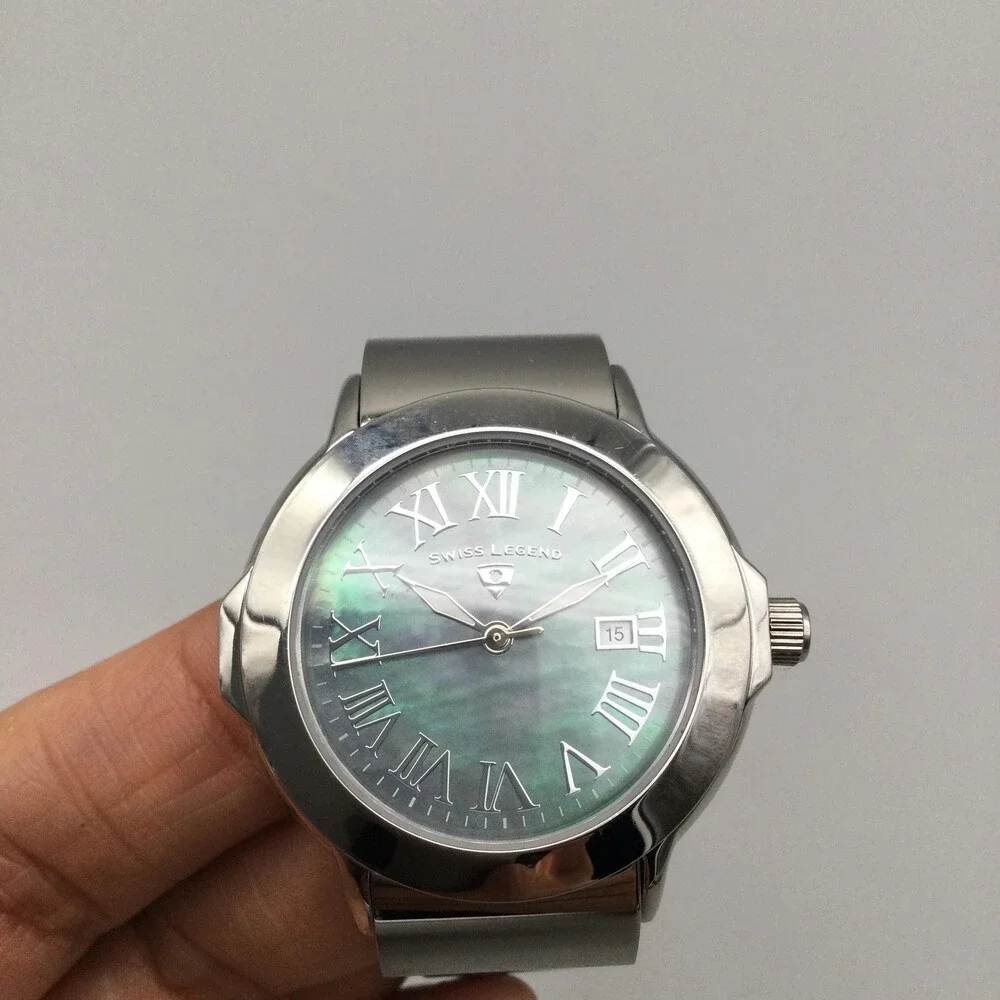 Swiss Legend South Beach Womens Watch 36mm Green MOP Black Strap New Battery